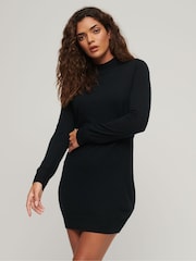Superdry Black Merino Knit Dress - Image 1 of 3