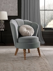 Laura Ashley Hayden Velvet Steel Heydour Chair - Image 1 of 7