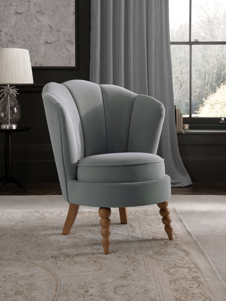 Laura Ashley Hayden Velvet Steel Heydour Chair - Image 2 of 7