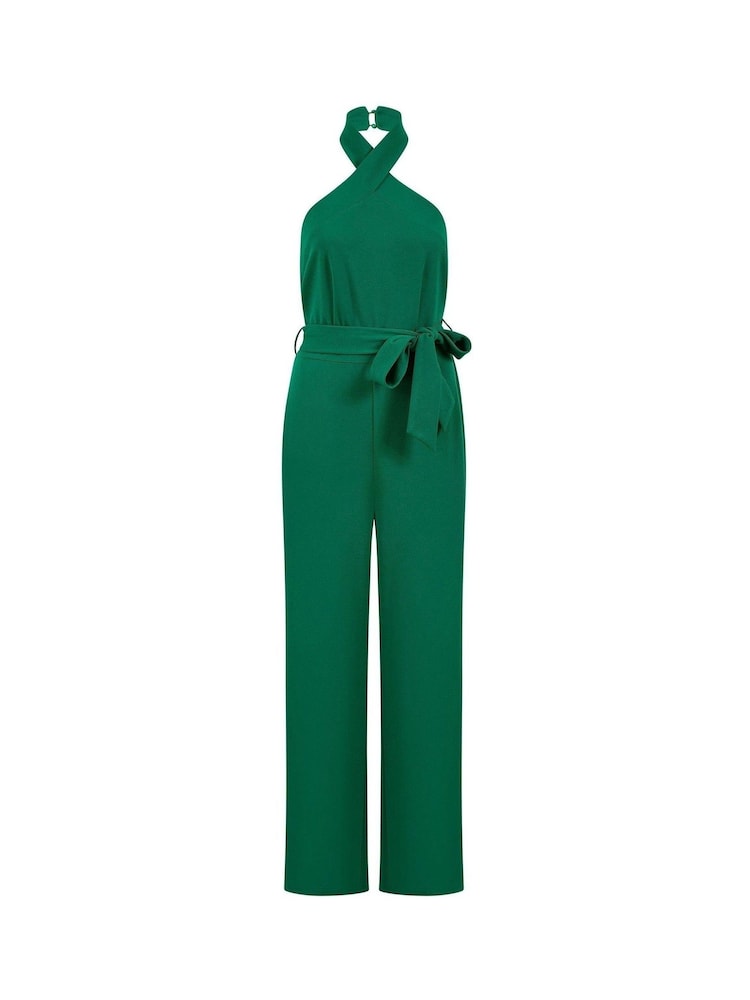 Grün - Mela Overall mit überkreuztem Neckholderdesign - Bild 5 von 5 Grün - Mela Overall mit überkreuztem Neckholderdesign - Bild 5 von 5