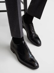 Reiss Black Hertford Leather Oxford Shoes - Image 2 of 7