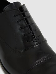 Reiss Black Hertford Leather Oxford Shoes - Image 5 of 7