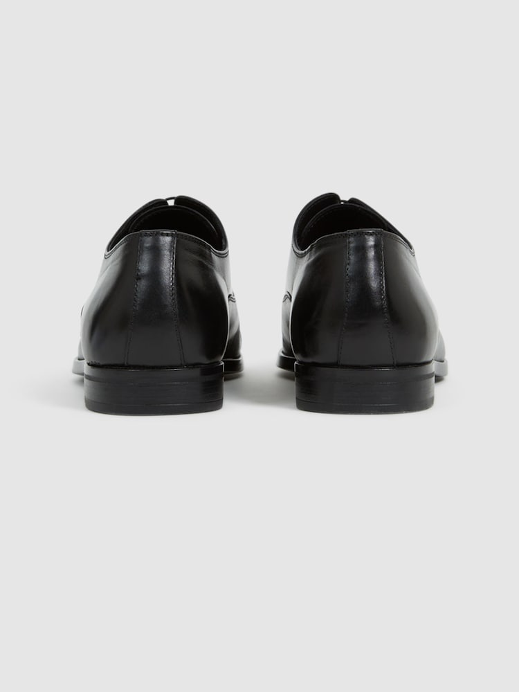 Reiss Black Hertford Leather Oxford Shoes - Image 7 of 7
