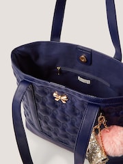 Monsoon Blue Bow Quilted School Tote Bag - Image 3 of 4