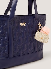 Monsoon Blue Bow Quilted School Tote Bag - Image 4 of 4