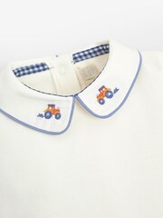 JoJo Maman Bébé Ecru Tractor Embroidered Collar Body - Image 2 of 4