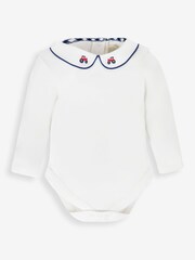 JoJo Maman Bébé Ecru Tractor Embroidered Collar Body - Image 3 of 4