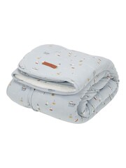 Little Dutch Blue Sailors Bay 100% Cotton Bassinet Blanket - Image 1 of 2