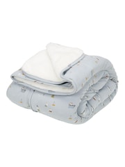 Little Dutch Blue Sailors Bay 100% Cotton Bassinet Blanket - Image 2 of 2