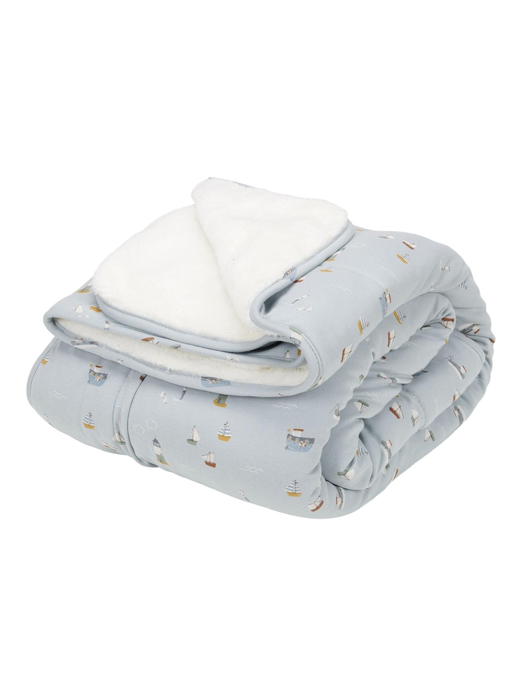 Little Dutch Blue Sailors Bay 100% Cotton Bassinet Blanket - Image 2 of 2