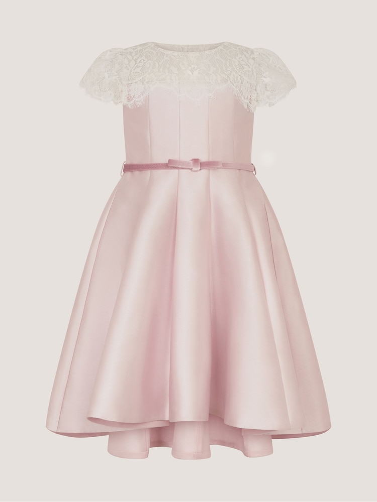 Monsoon Pink Angelina Lace Satin Party Dress - Image 2 of 4 Monsoon Pink Angelina Lace Satin Party Dress - Image 2 of 4