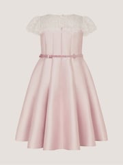 Monsoon Pink Angelina Lace Satin Party Dress - Image 3 of 4