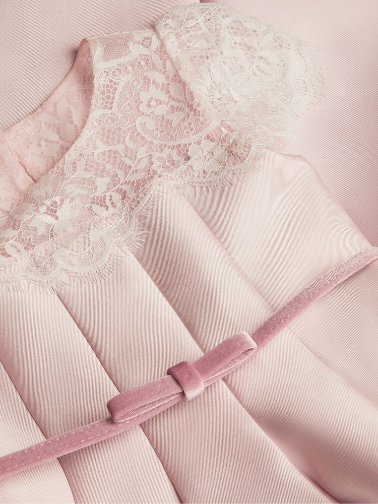 Monsoon Pink Angelina Lace Satin Party Dress - Image 4 of 4 Monsoon Pink Angelina Lace Satin Party Dress - Image 4 of 4