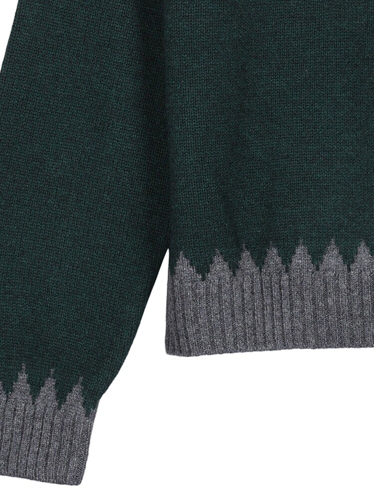 Jumper 1234 Grey Nordic Yoke Roll Collar Shadow Jumper - Image 7 of 7