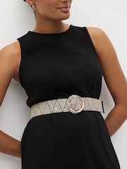 Monochrome Raffia Wide Belt - Image 1 of 3