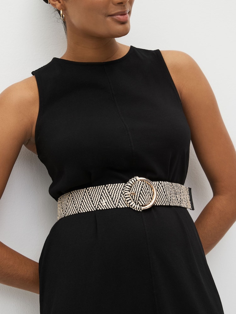 Monochrome Raffia Wide Belt - Image 1 of 3