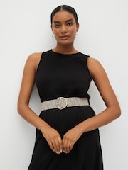 Monochrome Raffia Wide Belt - Image 2 of 3