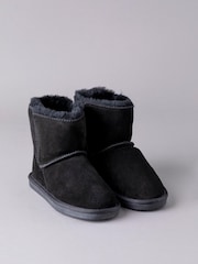 Lakeland Leather Black Ladies Sheepskin Boots Slippers - Image 2 of 5