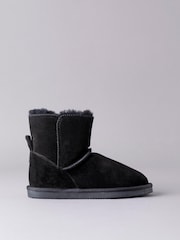 Lakeland Leather Black Ladies Sheepskin Boots Slippers - Image 3 of 5