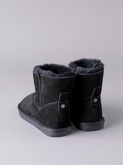 Lakeland Leather Black Ladies Sheepskin Boots Slippers - Image 4 of 5
