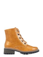 Pavers Yellow Metallic Lace-Up Ankle Boots - Image 1 of 6