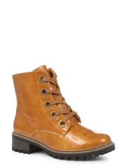 Pavers Yellow Metallic Lace-Up Ankle Boots - Image 2 of 6