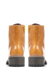 Pavers Yellow Metallic Lace-Up Ankle Boots - Image 3 of 6