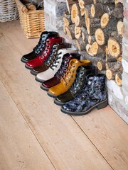 Pavers Yellow Metallic Lace-Up Ankle Boots - Image 6 of 6