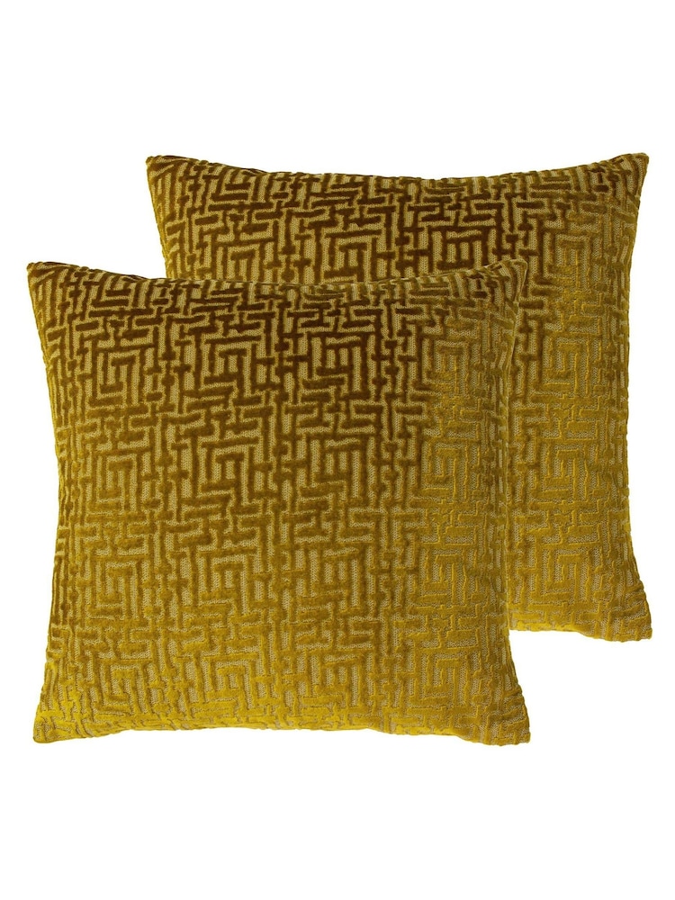 Riva Paoletti 2 Pack Gold Delphi Filled Cushions - Image 1 of 4