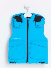 River Island Blue Mini Boys Padded Gilet - Image 1 of 4