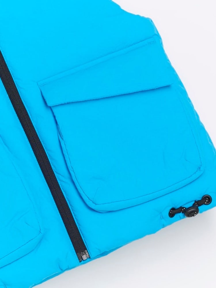 River Island Blue Mini Boys Padded Gilet - Image 4 of 4