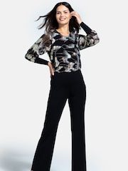 HotSquash Ponte Black Jumpsuit with Blouson Sleeves - Image 1 of 4