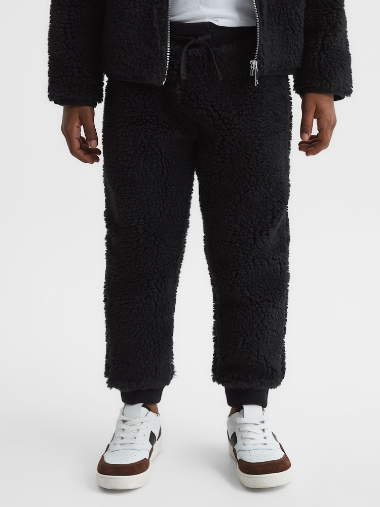 Reiss Black Eric 4-9 yrs Fleece Joggers - Image 1 of 6