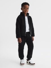 Reiss Black Eric 4-9 yrs Fleece Joggers - Image 3 of 6