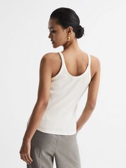 Reiss White Louisa Crew Neck Ribbed Cami Vest Top - Image 5 of 7