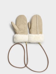 Katie Loxton Cream Faux Suede Fur Mittens Gloves - Image 1 of 5