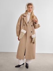 Katie Loxton Cream Faux Suede Fur Mittens Gloves - Image 3 of 5