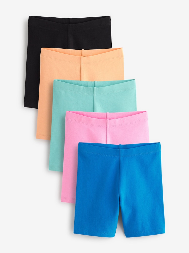 Black/Blue/Pink/Multi 5 Pack Cycle Shorts (3-16yrs) - Image 1 of 3