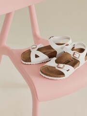 Birkenstock White Kids Birko Flor Rio Sandals - Image 4 of 5