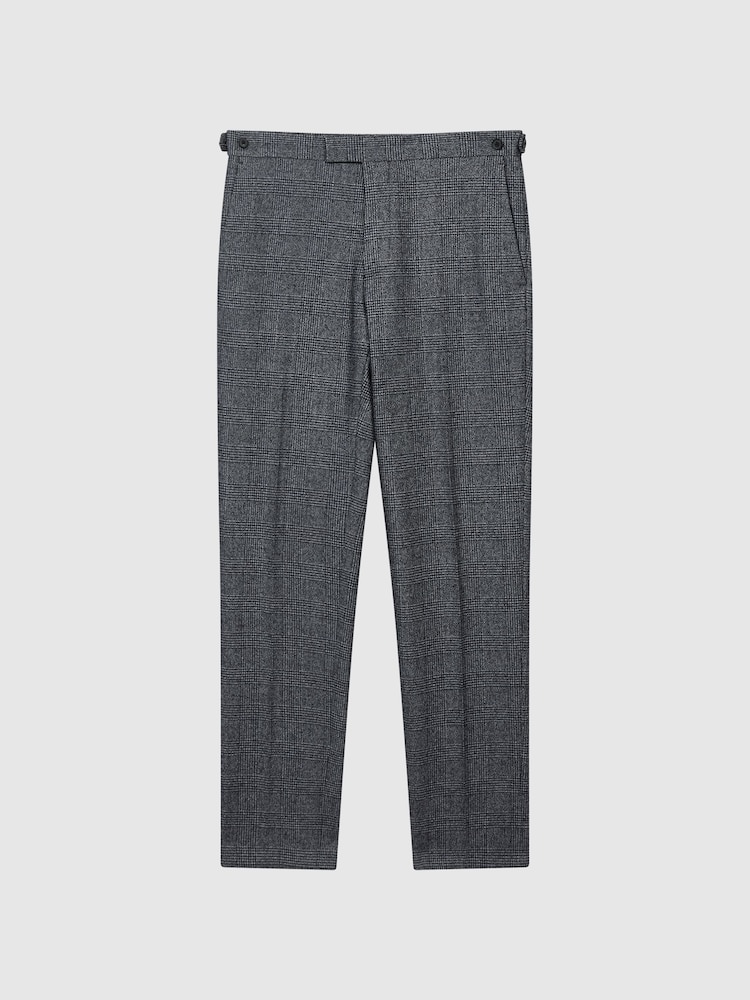 Reiss Navy Babbington Check Mixer Slim Fit Trousers - Image 2 of 5