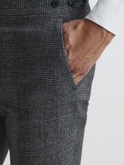Reiss Navy Babbington Check Mixer Slim Fit Trousers - Image 4 of 5
