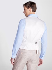 MOSS Oatmeal Nude Tailored 100% Linen Waistcoat - Image 2 of 4