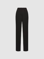 Reiss Black Theo Wide Wide Leg Side Stripe Trousers - Image 2 of 6