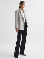 Reiss Black Theo Wide Wide Leg Side Stripe Trousers - Image 3 of 6