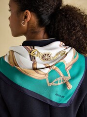 Joules Bloomfield Cream Silk Square Scarf - Image 2 of 4