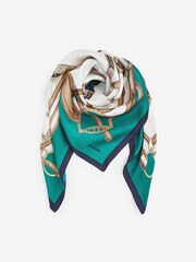 Joules Bloomfield Cream Silk Square Scarf - Image 4 of 4