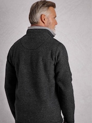 Weird Fish Black Newark Quarter Zip Grid Fleece - Image 2 of 8