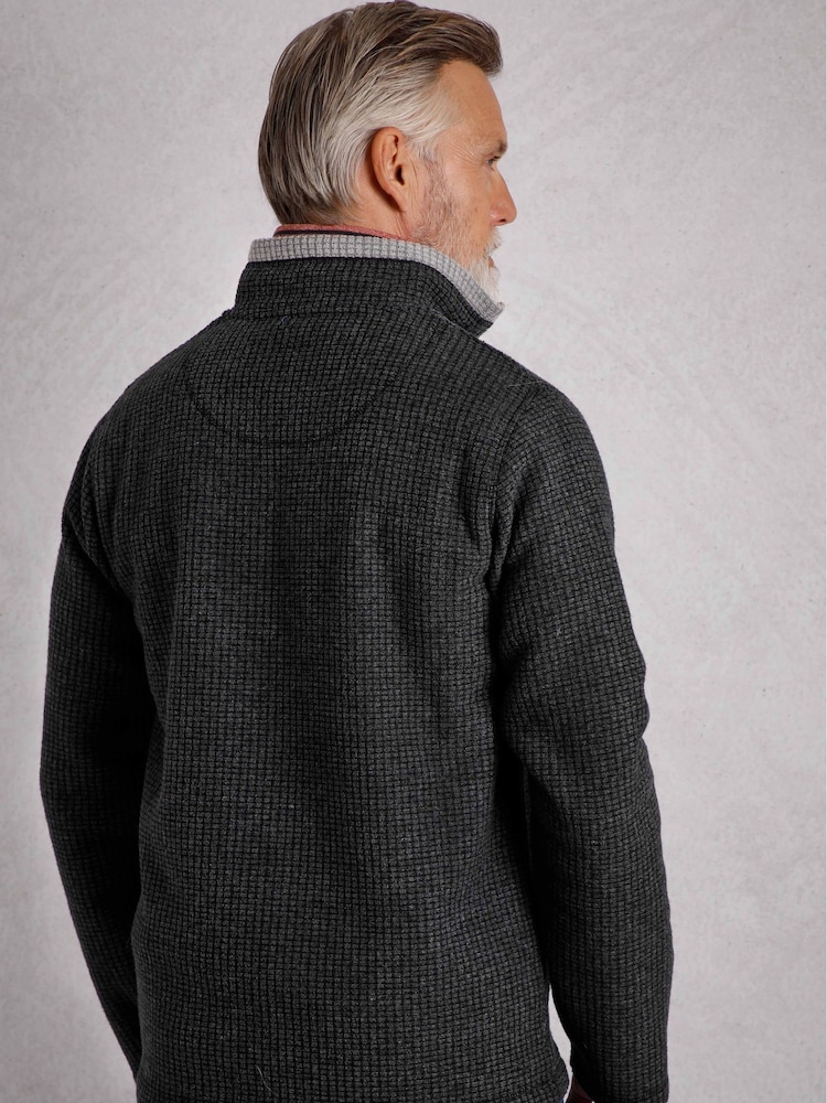 Weird Fish Black Newark Quarter Zip Grid Fleece - Image 2 of 8
