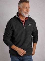 Weird Fish Black Newark Quarter Zip Grid Fleece - Image 4 of 8