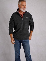 Weird Fish Black Newark Quarter Zip Grid Fleece - Image 5 of 8